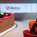 Illimity Banca: Reception e area lounge nella sede, con focus sul design moderno