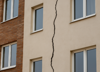 Crepa su facciata di edificio residenziale – esempio di vizio dell'immobile