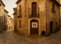 Casa in vendita a 1 euro in un borgo storico italiano con strada in ciottoli e architettura tradizionale